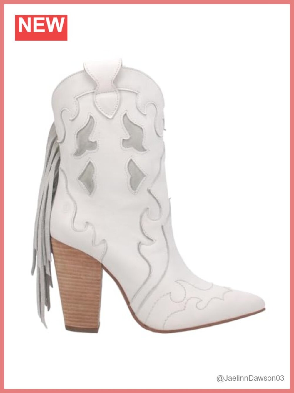 Dingo Womens Lady's Night Ankle Boots Snip Toe Leather Pull-On Fringe Block Heel